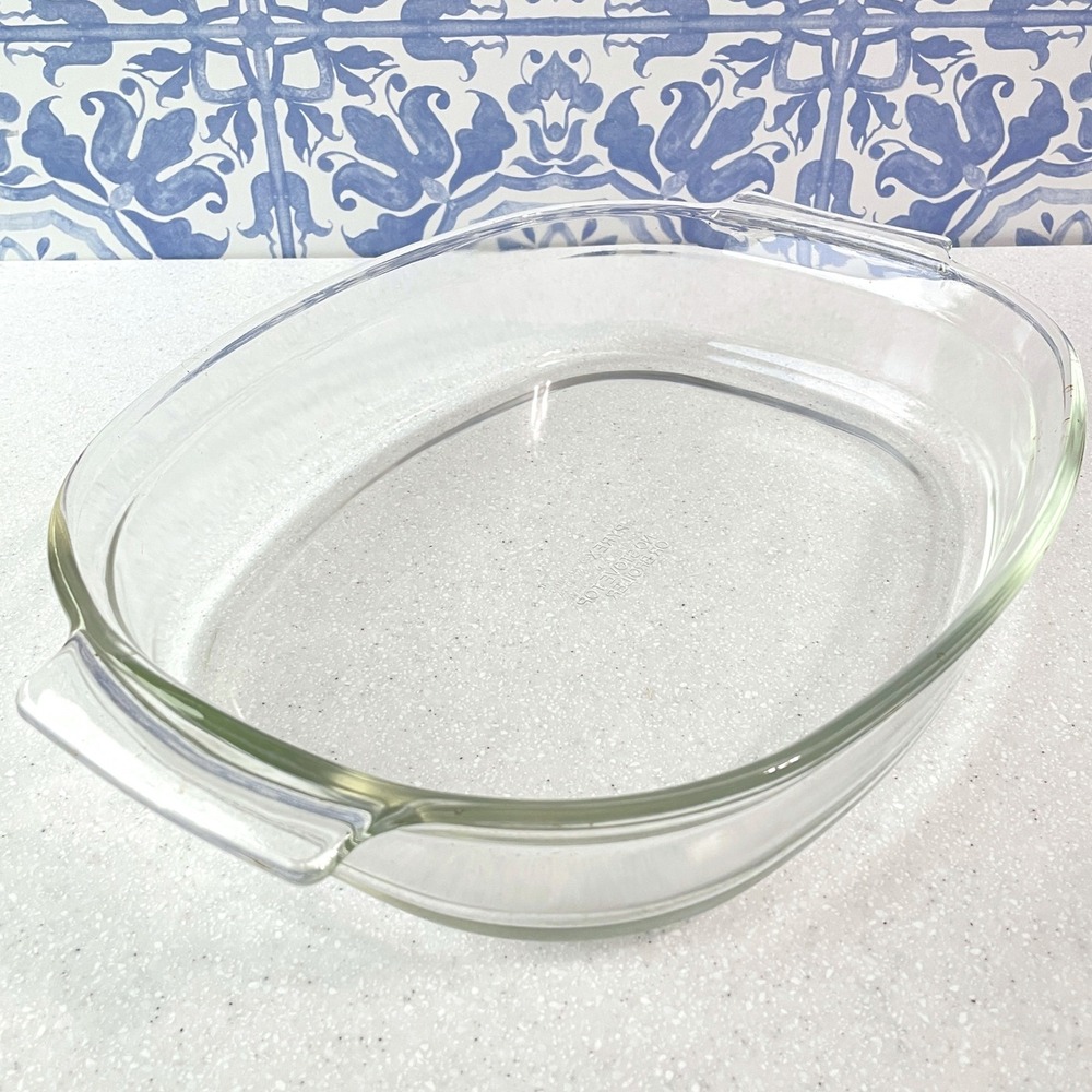 Vintage Pyrex 704 Clear Glass Oval Casserole Baking Dish 2 Quart Made in USA